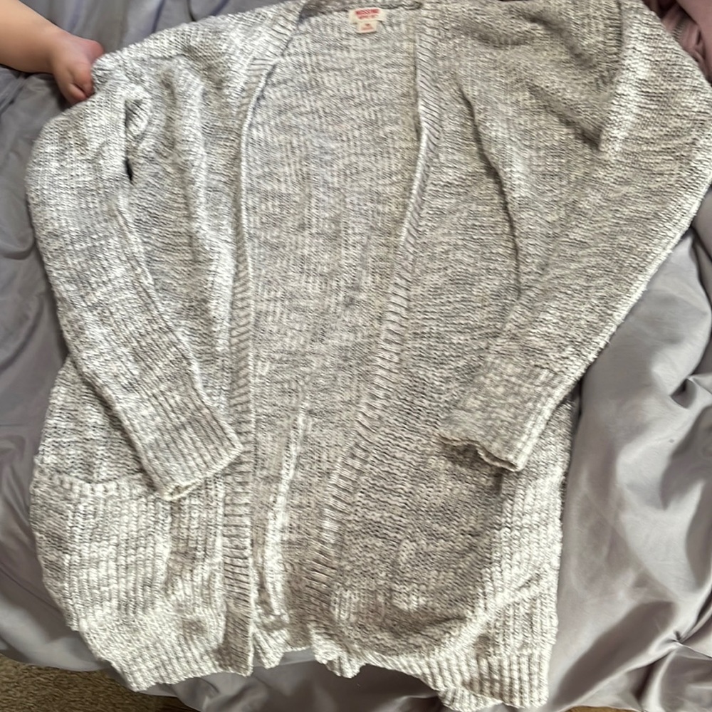 Grey knit cardigan